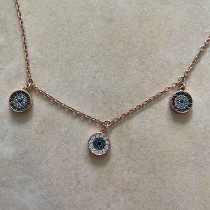 Swarovski rose gold evil eye necklace
